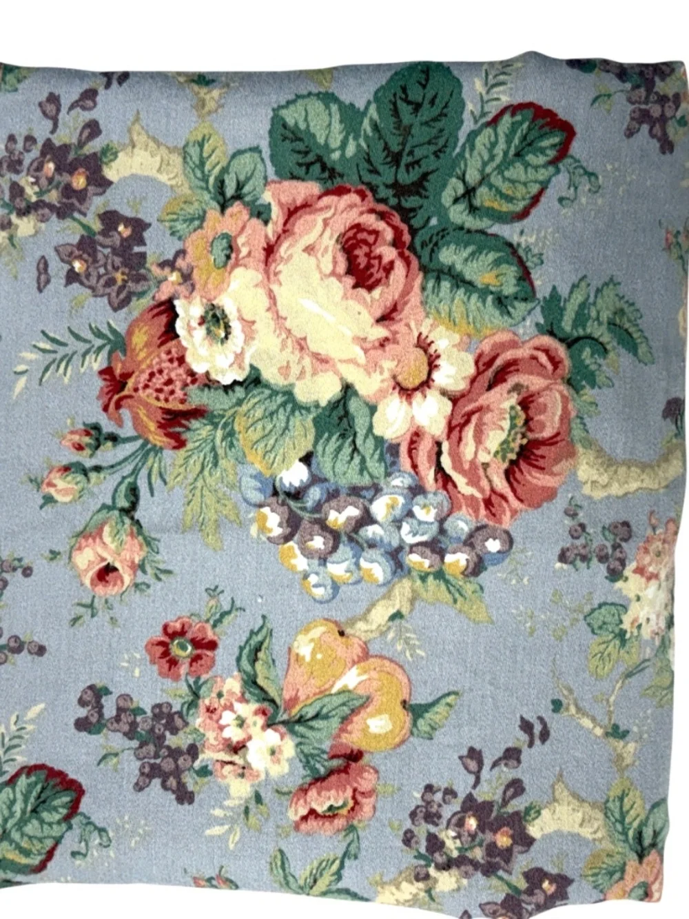 RAYMOND WAITES vintage cotton queen pillowcase one floral traditional English